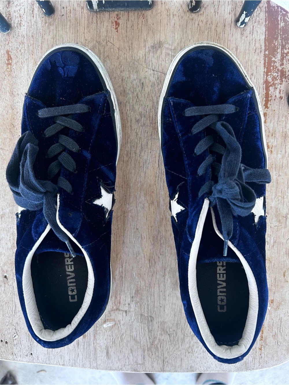 Converse Women’s Navy Blue Velvet Star Sneakers